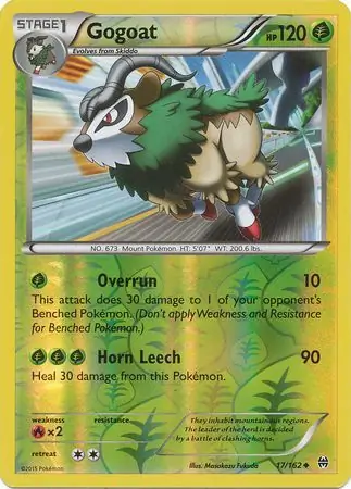 Gogoat Reverse Holo Pokemon card from BREAKthrough