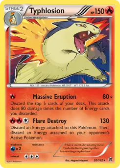 Typhlosion Holo Pokemon card from BREAKthrough