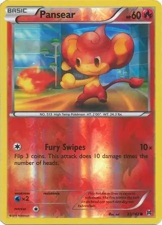 Pansear Reverse Holo Pokemon card from BREAKthrough