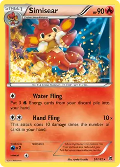 Simisear Pokemon card from BREAKthrough
