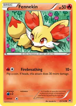 Fennekin Pokemon card from BREAKthrough