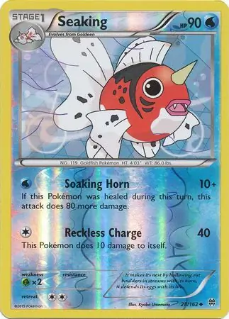 Seaking Reverse Holo Pokemon card from BREAKthrough