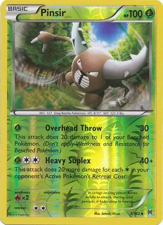 Pinsir Reverse Holo Pokemon card from BREAKthrough