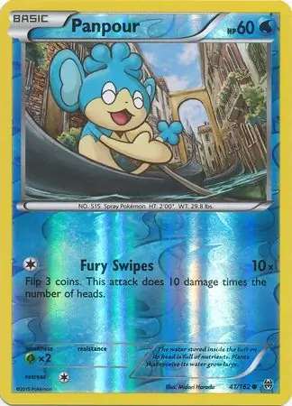 Panpour Reverse Holo Pokemon card from BREAKthrough