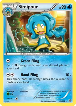 Simipour Pokemon card from BREAKthrough