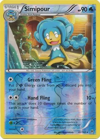 Simipour Reverse Holo Pokemon card from BREAKthrough