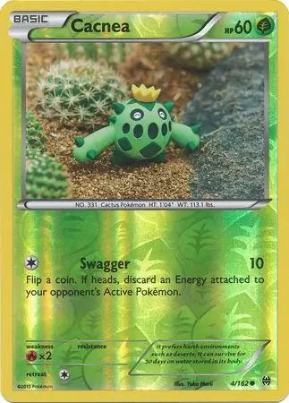 Cacnea Reverse Holo Pokemon card from BREAKthrough