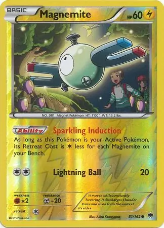 Magnemite Reverse Holo Pokemon card from BREAKthrough