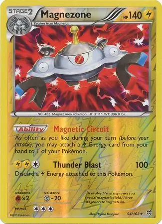 Magnezone Reverse Holo Pokemon card from BREAKthrough