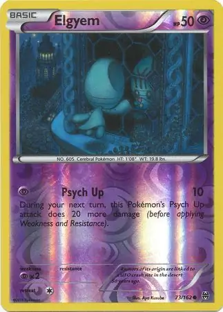 Elgyem Reverse Holo Pokemon card from BREAKthrough