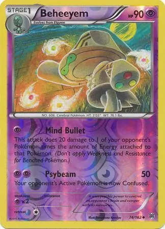 Beheeyem Reverse Holo Pokemon card from BREAKthrough