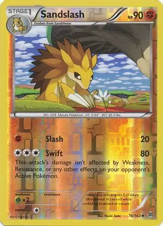 Sandslash Reverse Holo Pokemon card from BREAKthrough