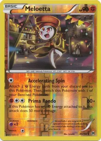 Meloetta Reverse Holo Pokemon card from BREAKthrough
