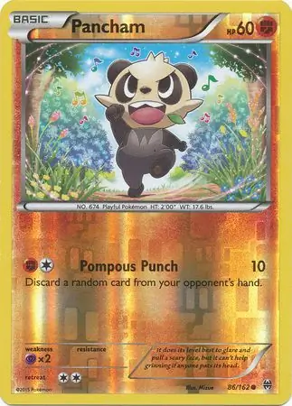 Pancham Reverse Holo Pokemon card from BREAKthrough