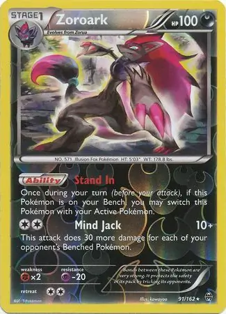 Zoroark Reverse Holo Pokemon card from BREAKthrough