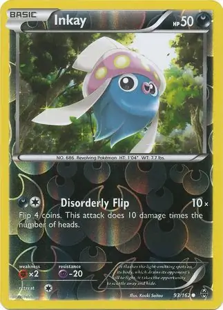 Inkay Reverse Holo Pokemon card from BREAKthrough