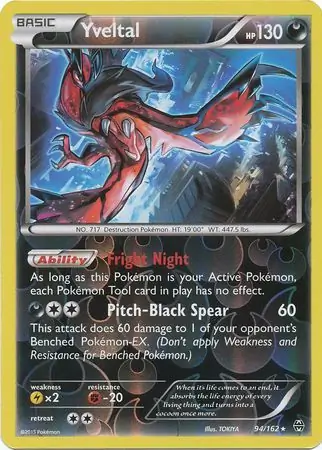 Yveltal Reverse Holo Pokemon card from BREAKthrough