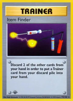 Item Finder Pokemon card from Base Set 1st Edition