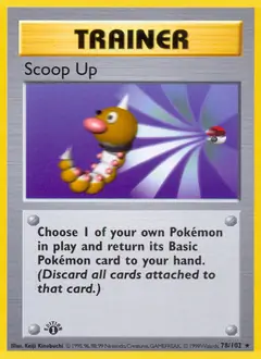 Scoop Up Pokemon card from Base Set 1st Edition