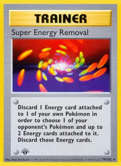 Super Energy Removal Pokemon card from Base Set 1st Edition