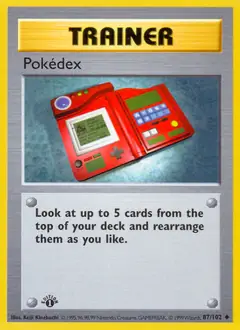Pokedex Pokemon card from Base Set 1st Edition