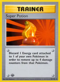 Super Potion Pokemon card from Base Set 1st Edition