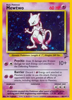 Mewtwo Holo Pokemon card from Base Set 2