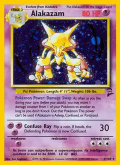 Alakazam Holo Pokemon card from Base Set 2