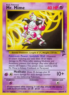 Mr. Mime Pokemon card from Base Set 2
