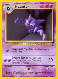 Haunter Pokemon card from Base Set 2