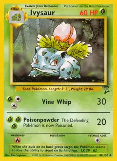 Ivysaur Pokemon card from Base Set 2
