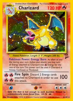 Charizard Holo Pokemon card from Base Set 2