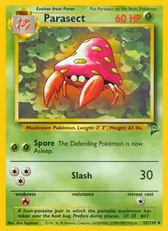 Parasect Pokemon card from Base Set 2