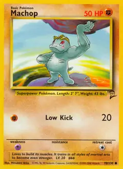 Machop Pokemon card from Base Set 2