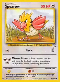 Spearow Pokemon card from Base Set 2