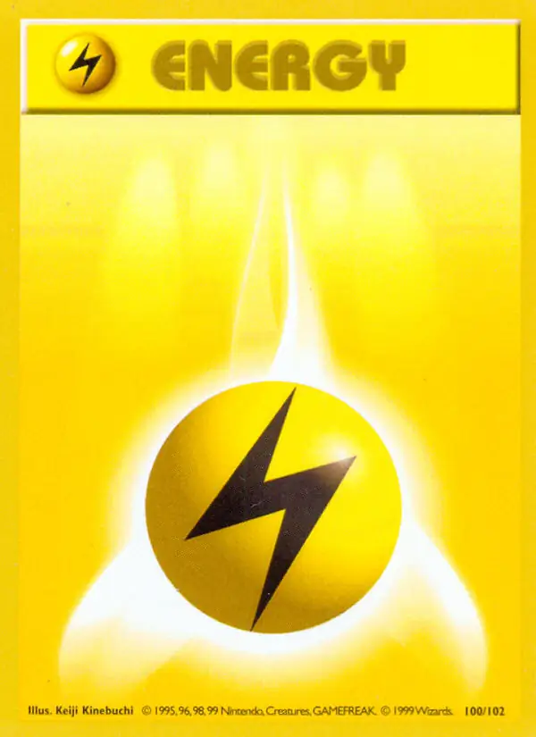 Lightning Energy Pokemon card from Base Set Shadowless