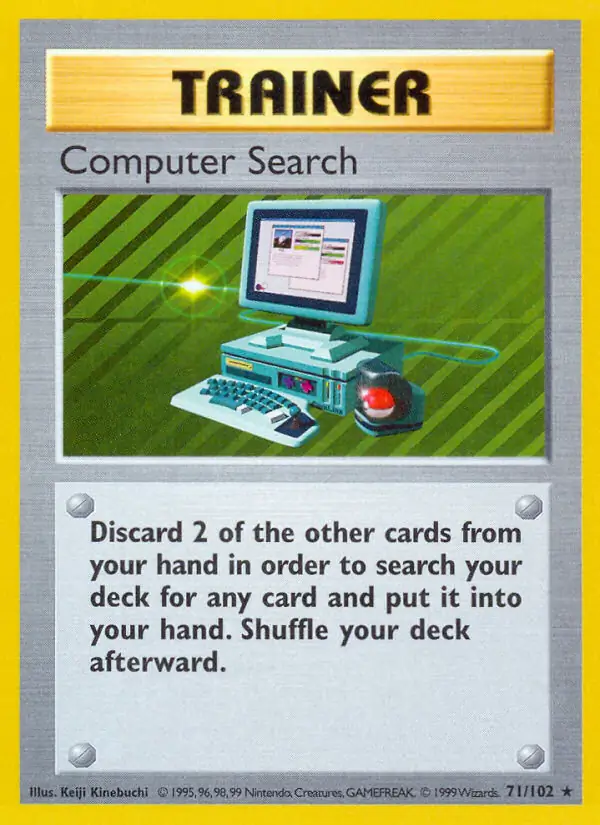 Computer Search Pokemon card from Base Set Shadowless