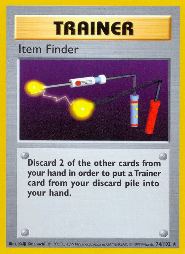 Item Finder Pokemon card from Base Set Shadowless