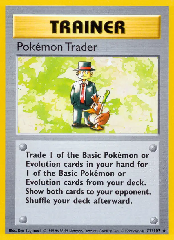 Pokemon Trader Pokemon card from Base Set Shadowless