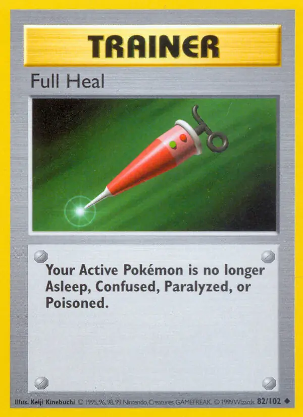 Full Heal Pokemon card from Base Set Shadowless