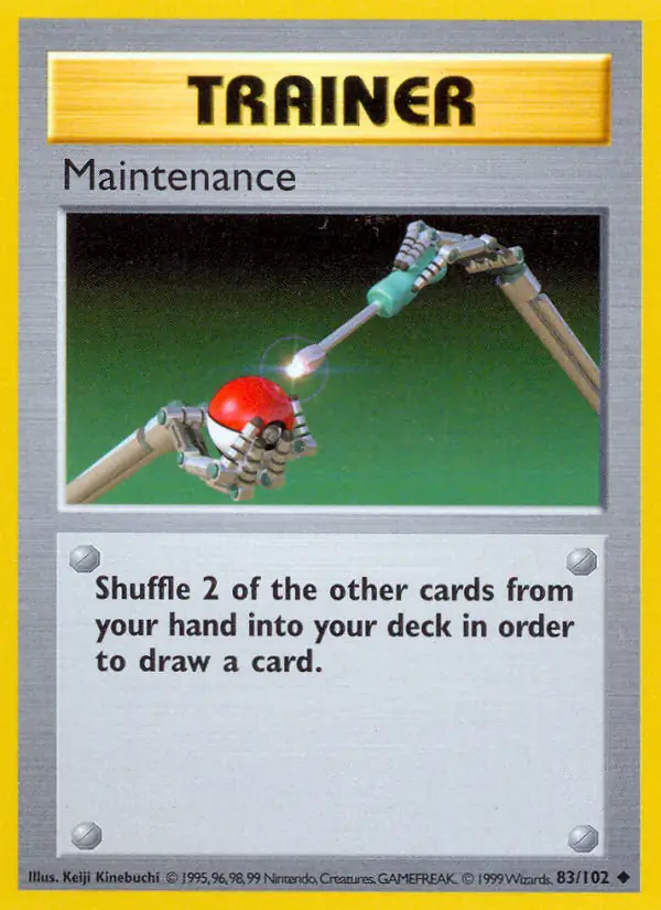 Maintenance Pokemon card from Base Set Shadowless