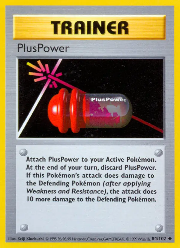 PlusPower Pokemon card from Base Set Shadowless
