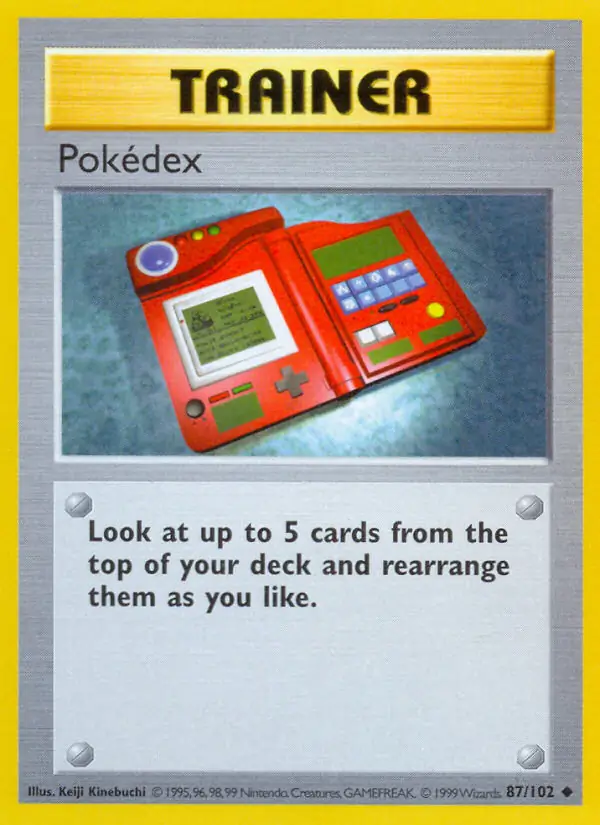 Pokedex Pokemon card from Base Set Shadowless