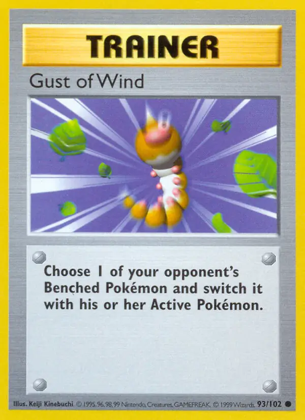 Gust of Wind Pokemon card from Base Set Shadowless