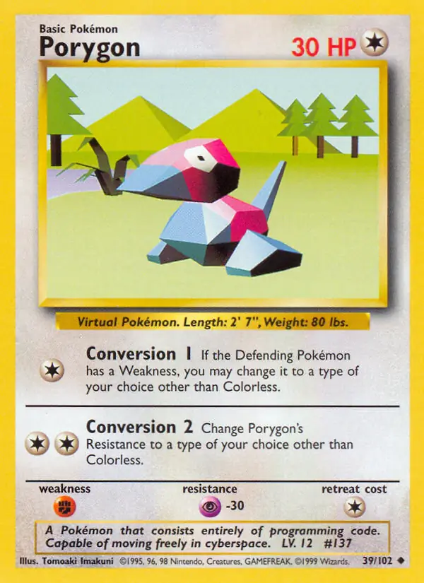 Porygon Pokemon card from Base Set Unlimited