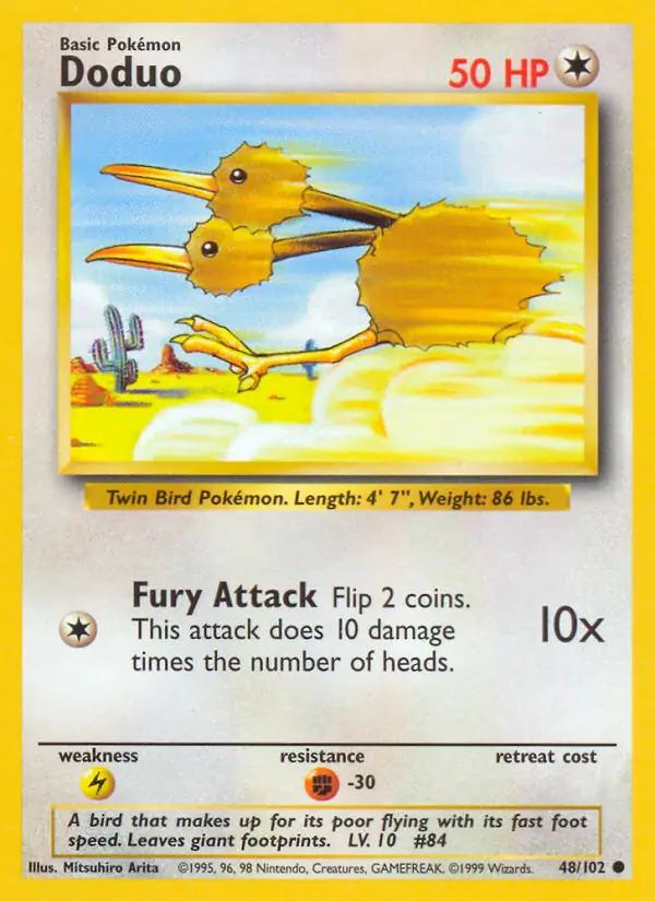 Doduo Pokemon card from Base Set Unlimited
