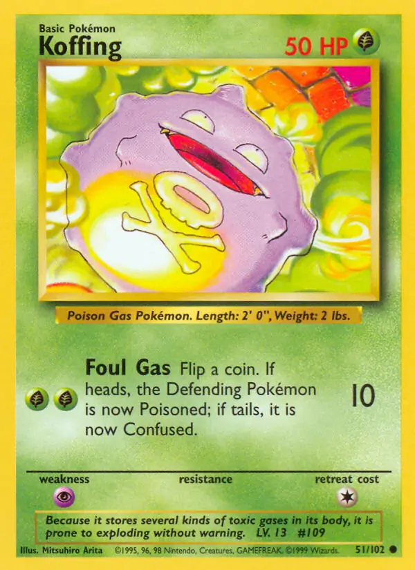 Koffing Pokemon card from Base Set Unlimited