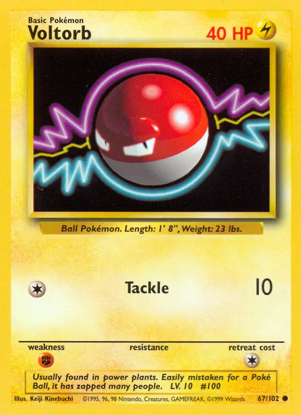 Voltorb Pokemon card from Base Set Unlimited