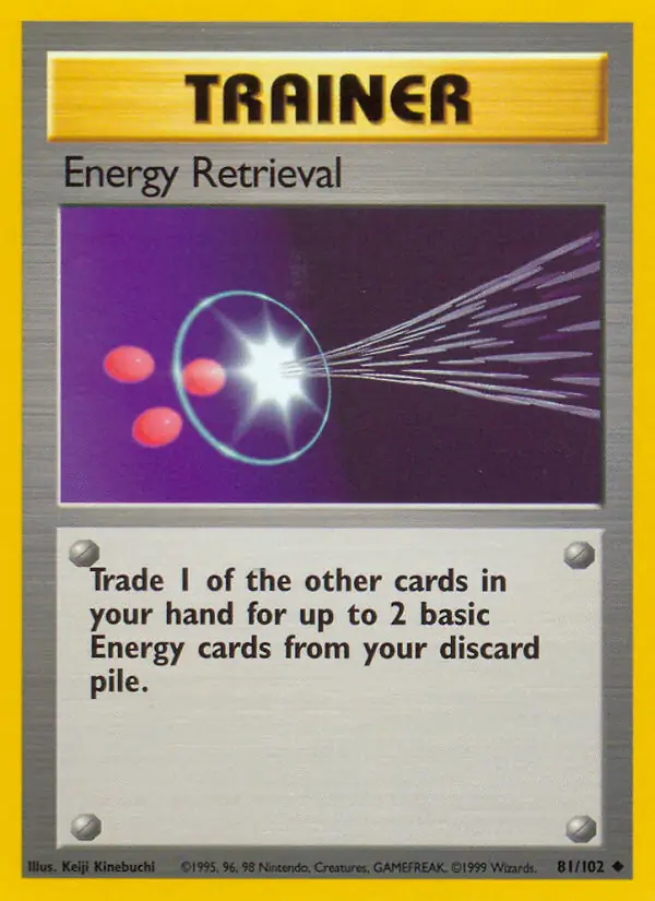 Energy Retrieval Pokemon card from Base Set Unlimited