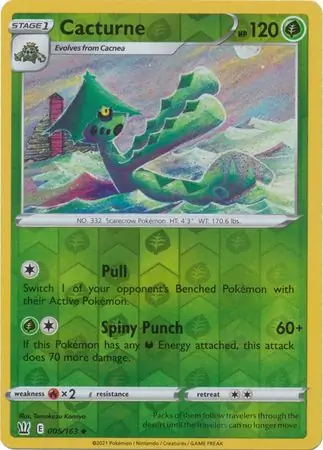 Cacturne Reverse Holo Pokemon card from Battle Styles
